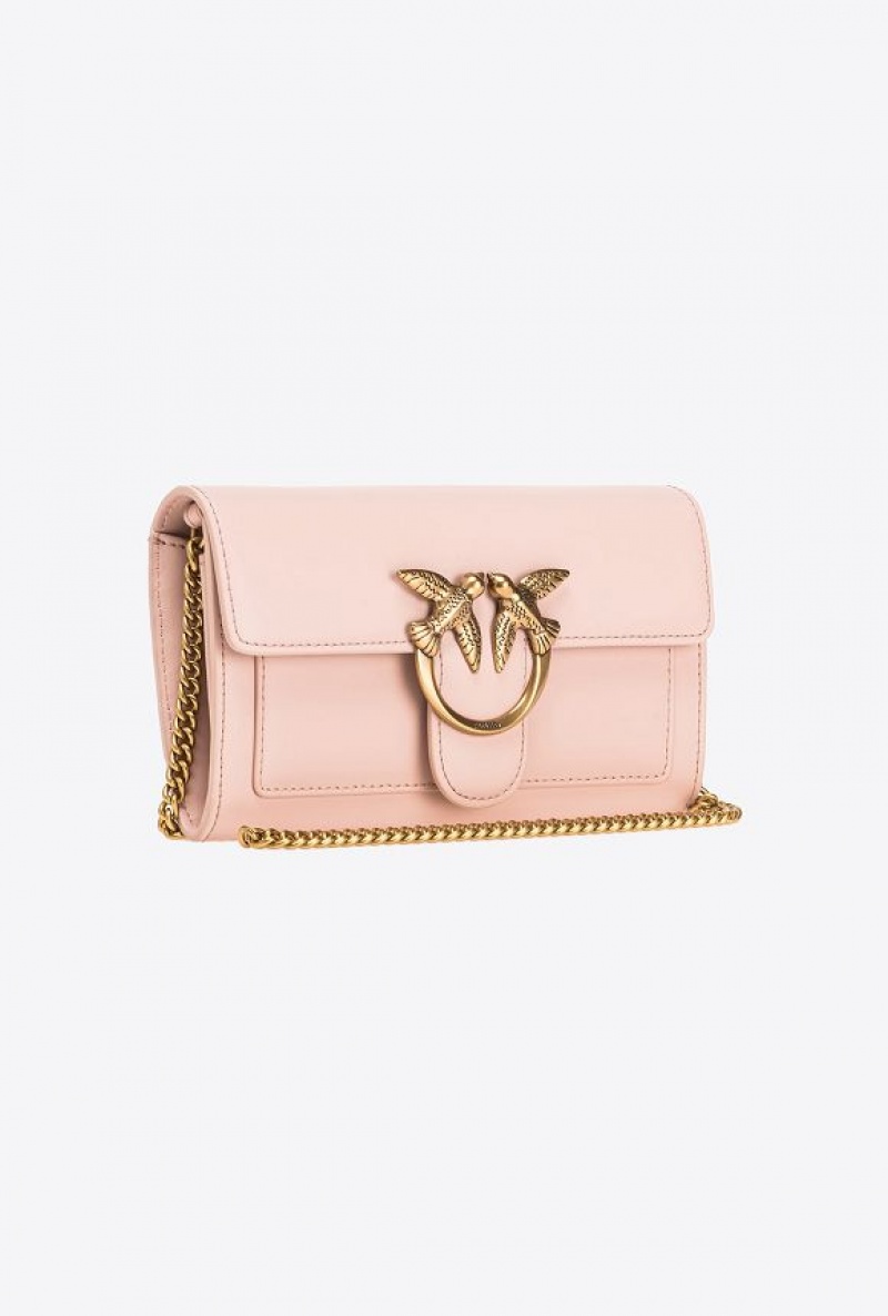 Pinko Love Bag One Wallet Simply PINK/DUSTY PINK-ANTIQUE GOLD | SN-PKO32339