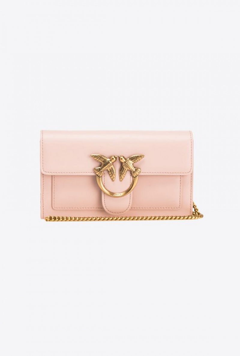 Pinko Love Bag One Wallet Simply PINK/DUSTY PINK-ANTIQUE GOLD | SN-PKO32339