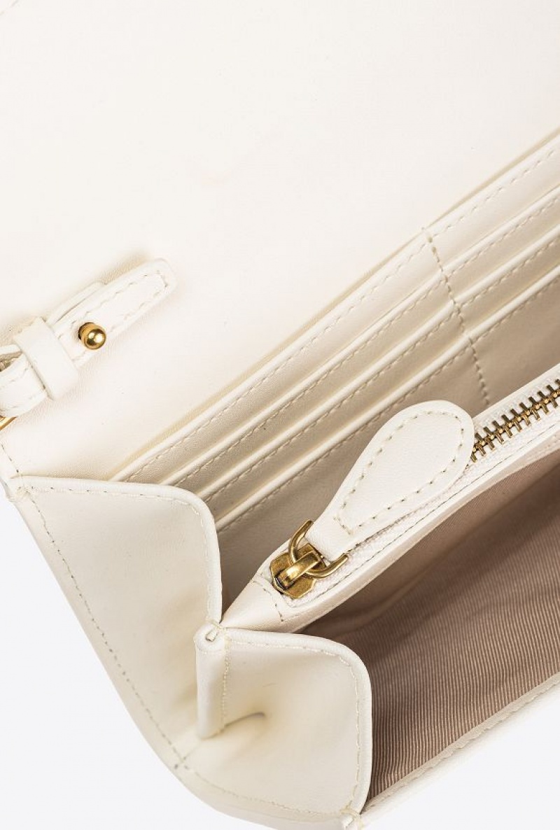 Pinko Love Bag One Wallet Simply WHITE+WHITE-ANTIQUE GOLD | SN-PKO34258