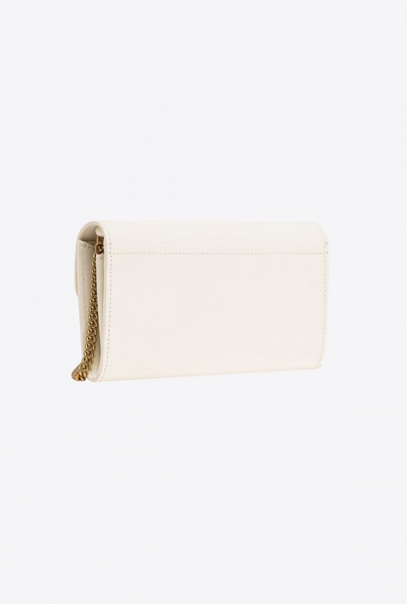 Pinko Love Bag One Wallet Simply WHITE+WHITE-ANTIQUE GOLD | SN-PKO34312