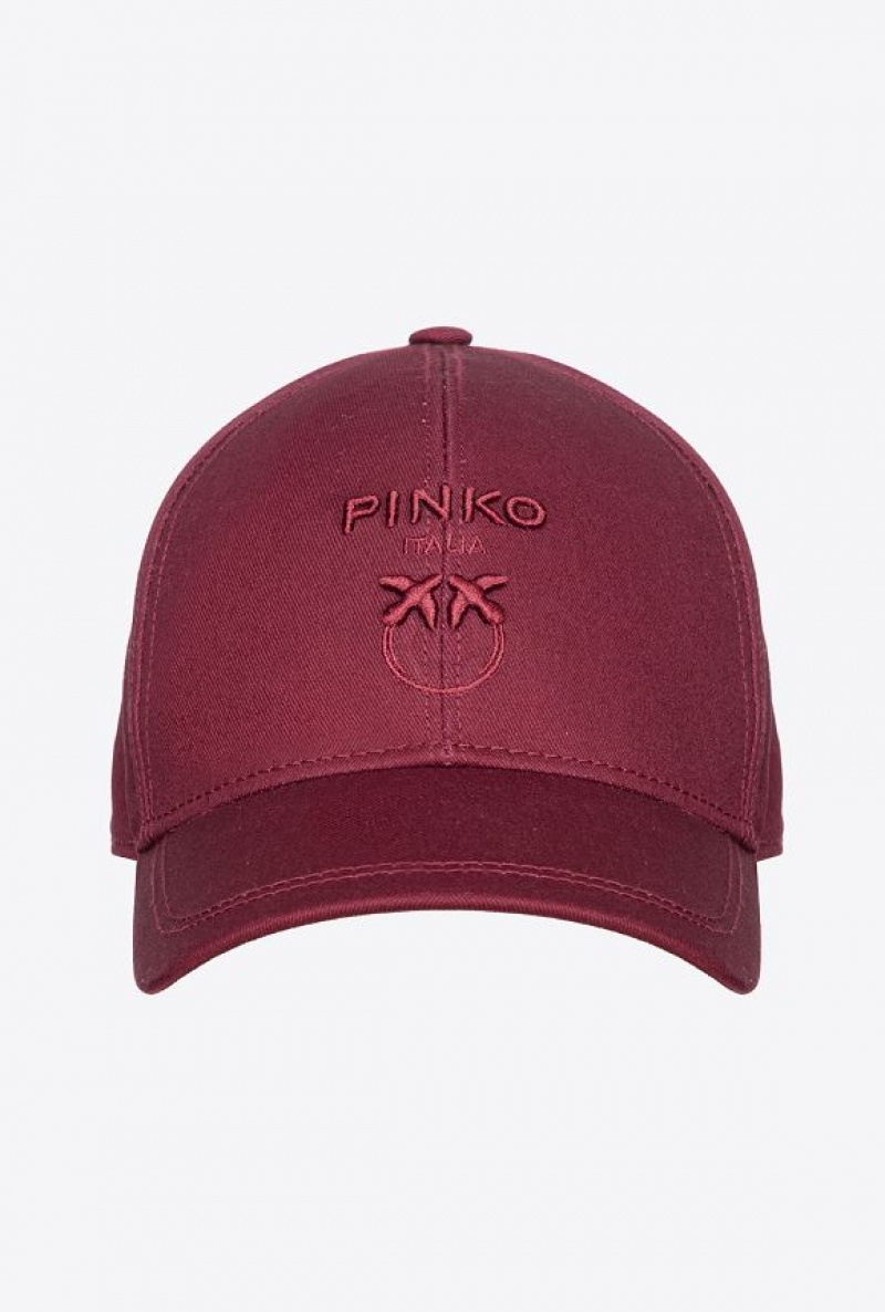 Pinko Love Birds Baseball Cap BURGUNDY-PORT ROYALE | SN-PKO34373