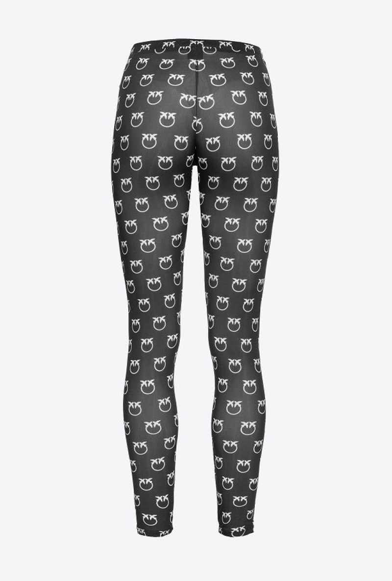 Pinko Love Birds Leggings BLACK/IVORY | SN-PKO33702