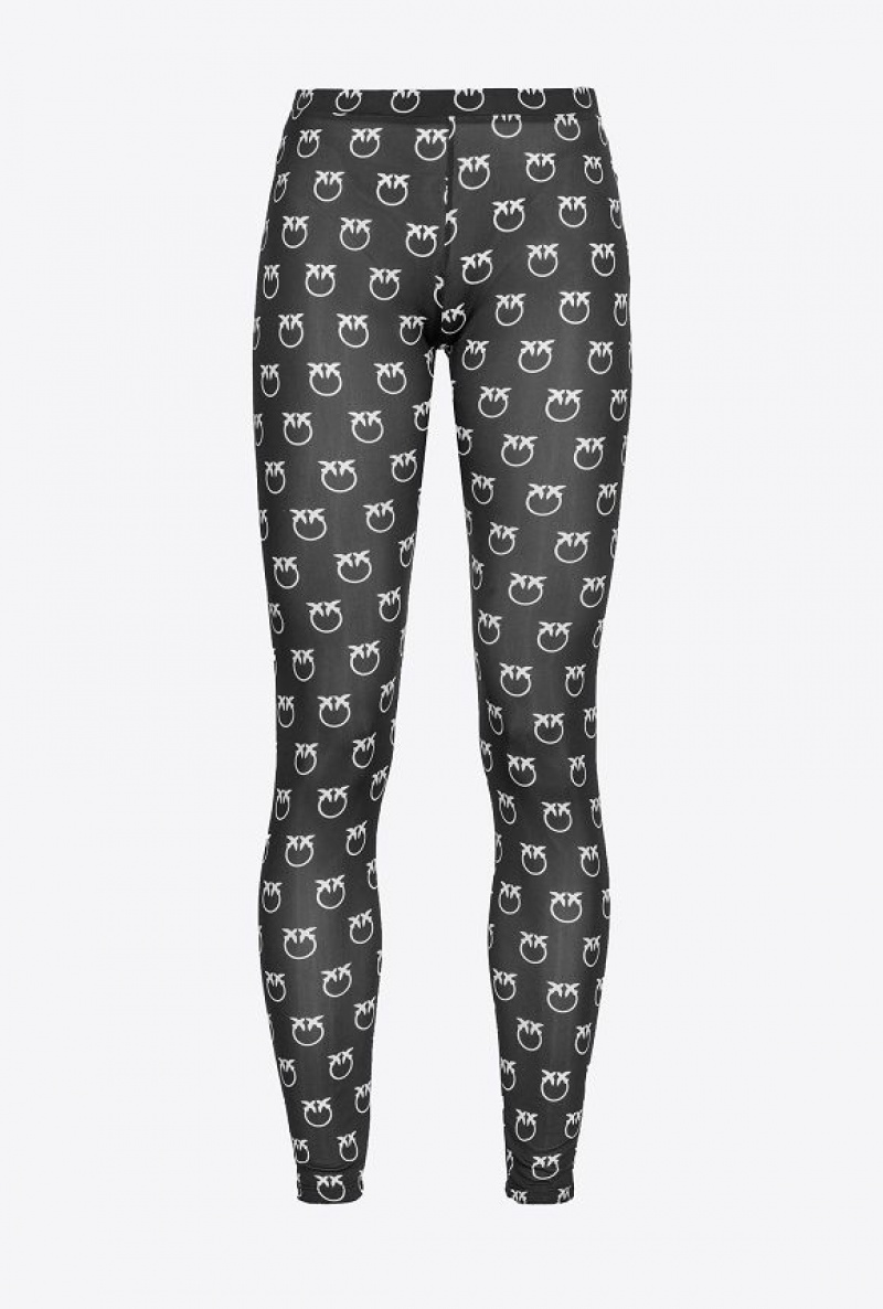 Pinko Love Birds Leggings BLACK/IVORY | SN-PKO33702