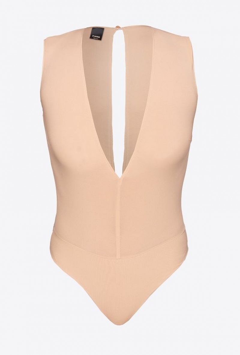 Pinko Low-cut Bodysuit CAMEO PINK | SN-PKO33258