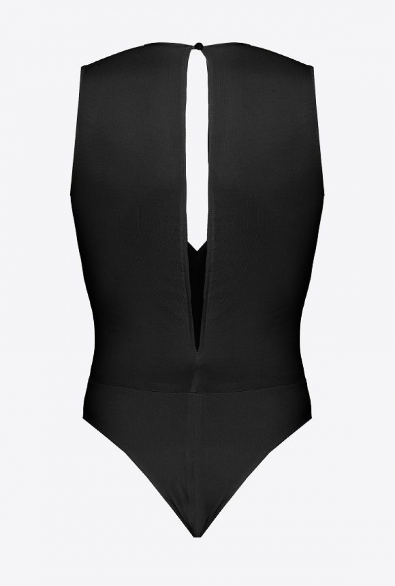 Pinko Low-cut Bodysuit LIMO BLACK | SN-PKO33935