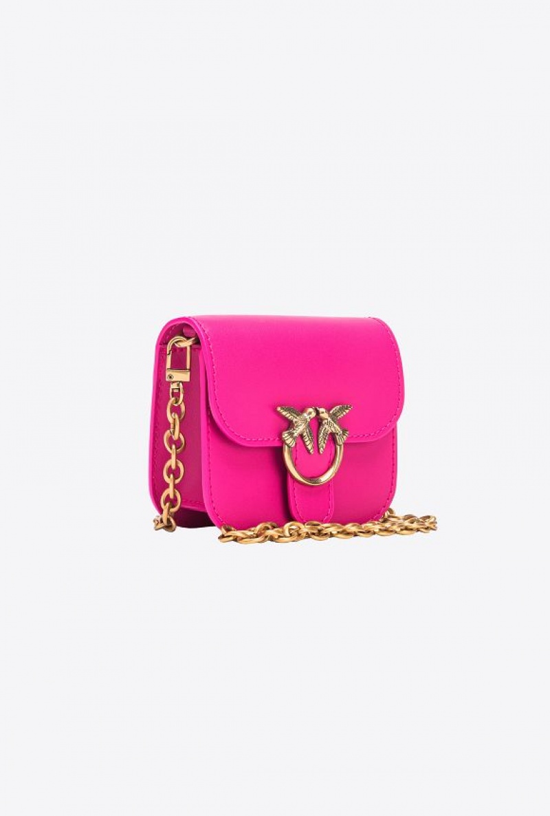 Pinko Micro Love Bag Bell In Leather PINKO PINK-ANTIQUE GOLD | SN-PKO32838