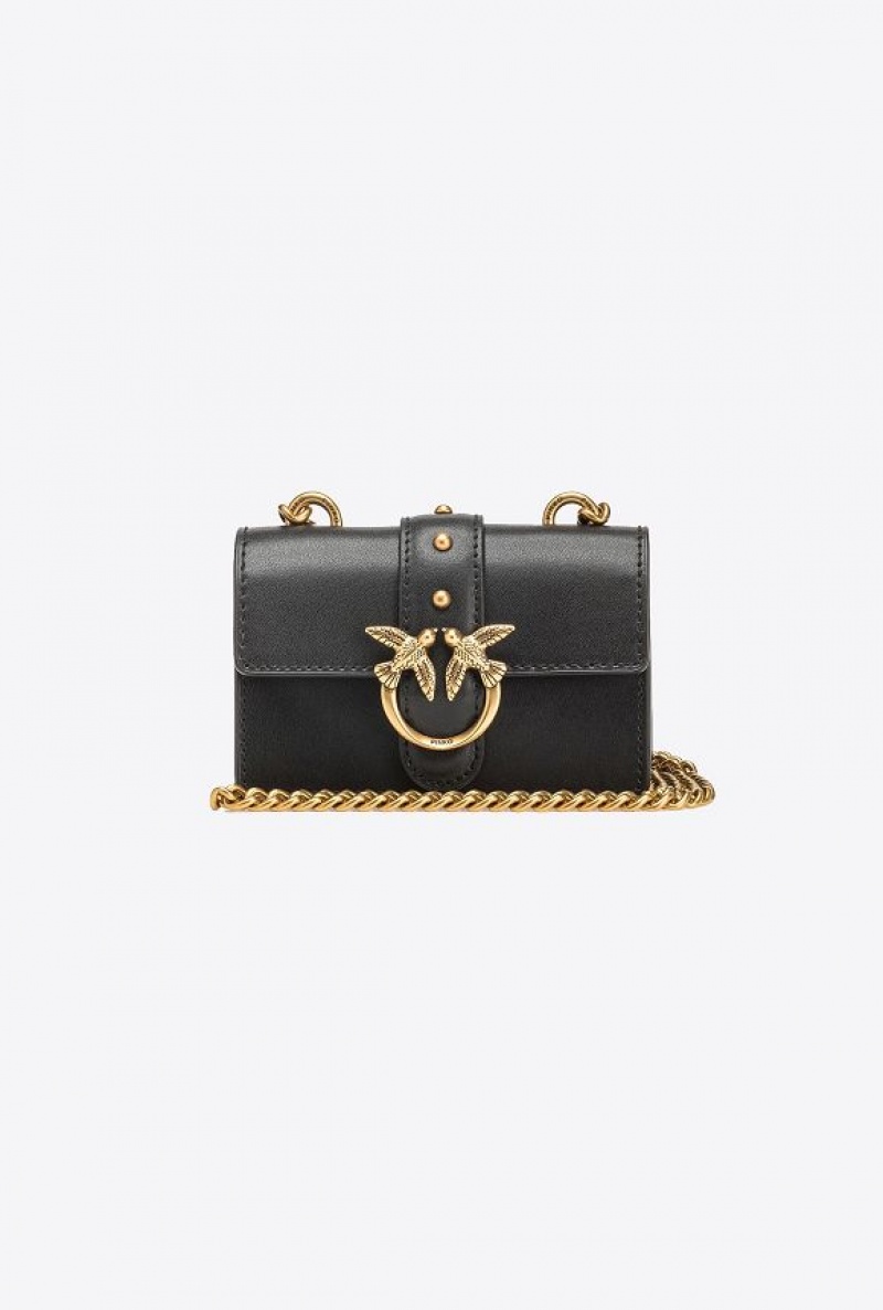 Pinko Micro Love Bag One Simply BLACK-ANTIQUE GOLD | SN-PKO32430