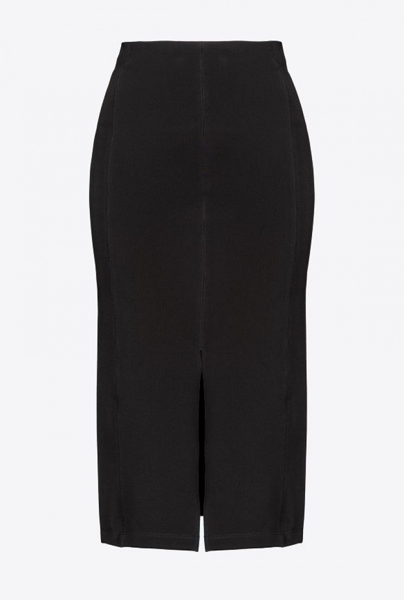 Pinko Midi Skirt With Slit LIMO BLACK | SN-PKO34048