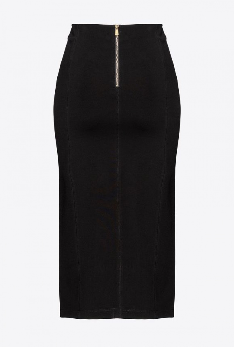 Pinko Midi Skirt With Slit LIMO BLACK | SN-PKO34048