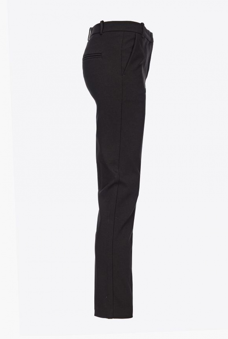 Pinko Milano-knit Cigarette Trousers LIMO BLACK | SN-PKO33928