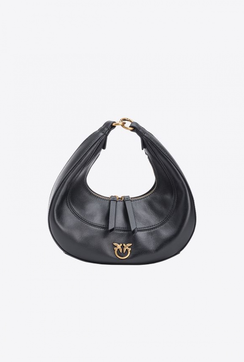 Pinko Mini Brioche Bag Hobo BLACK-ANTIQUE GOLD | SN-PKO32595