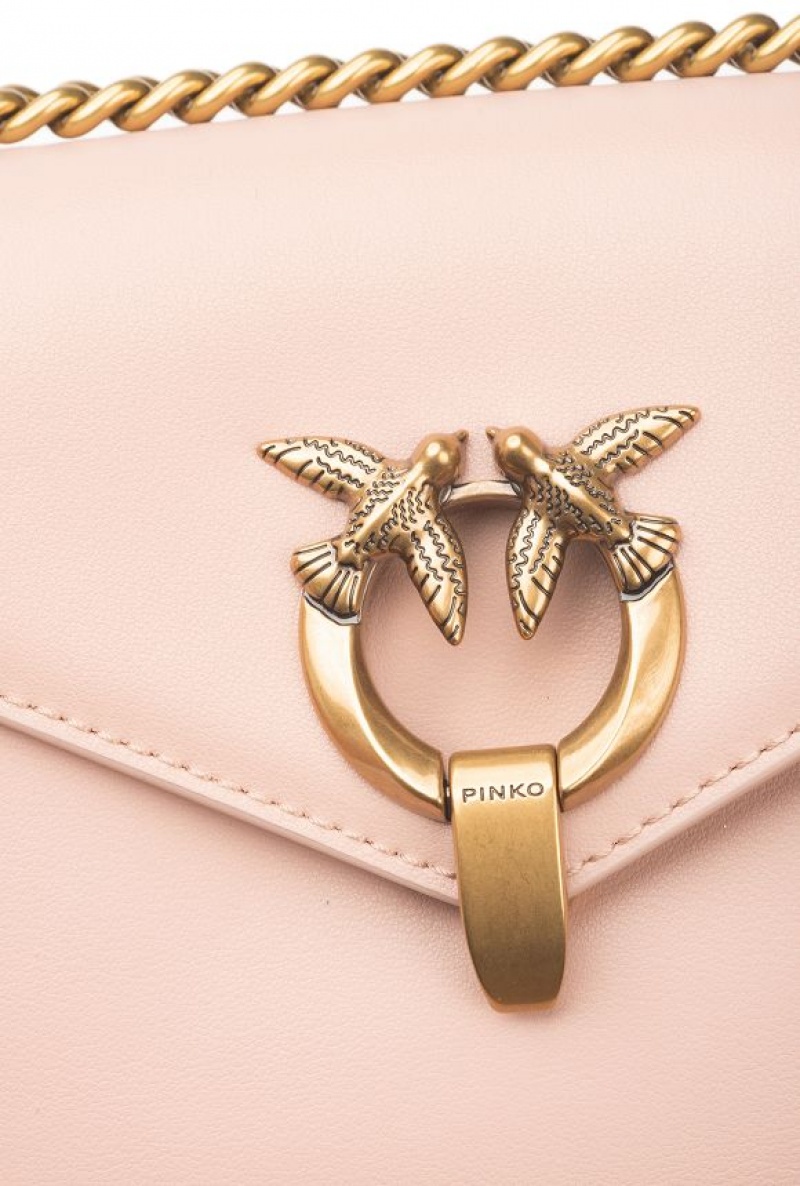 Pinko Mini Cupido Bag Messenger PINK/DUSTY PINK-ANTIQUE GOLD | SN-PKO32674