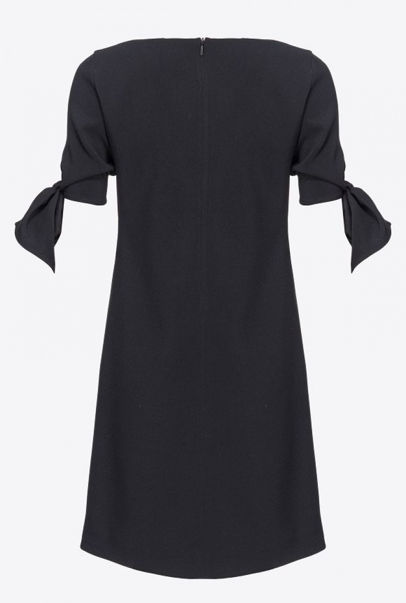 Pinko Mini Dress With Bow On The Sleeves LIMO BLACK | SN-PKO32981