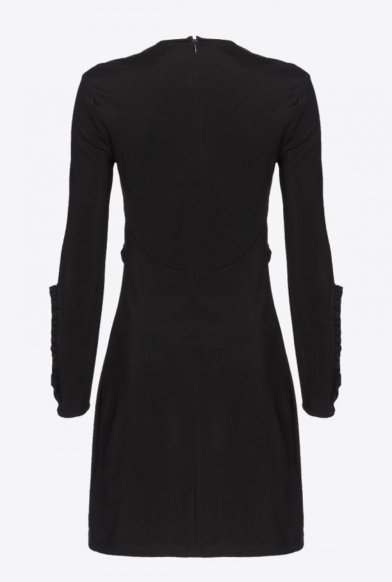 Pinko Mini Dress With Ruching LIMO BLACK | SN-PKO33882