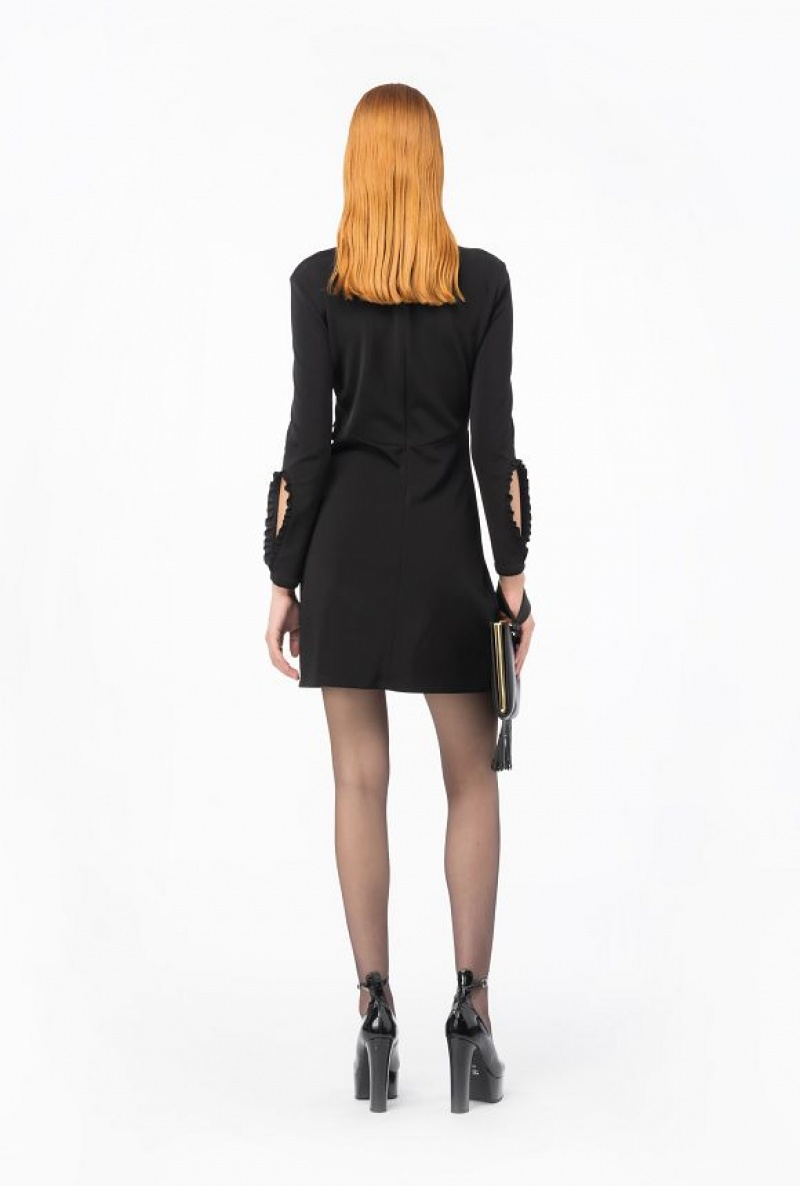 Pinko Mini Dress With Ruching LIMO BLACK | SN-PKO33040