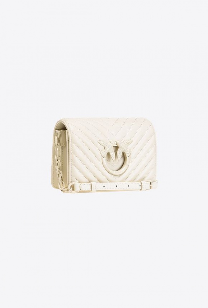 Pinko Mini Love Bag Click Chevron Colour Block WHITE + WHITE-BLOCK COLOUR | SN-PKO32371