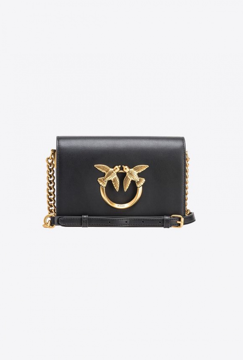 Pinko Mini Love Bag Click Simply BLACK-ANTIQUE GOLD | SN-PKO32406