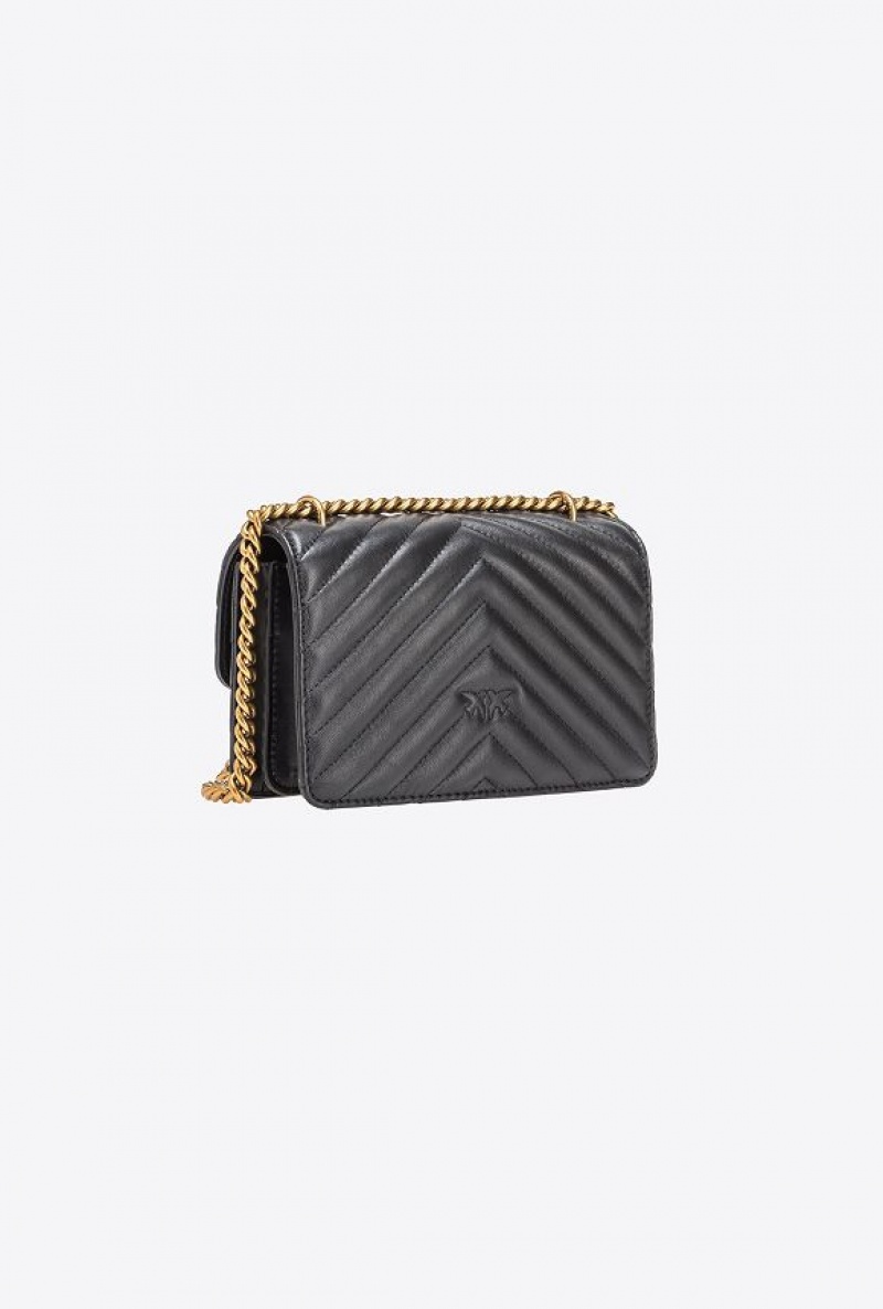 Pinko Mini Love Bag One Simply BLACK-ANTIQUE GOLD | SN-PKO32603