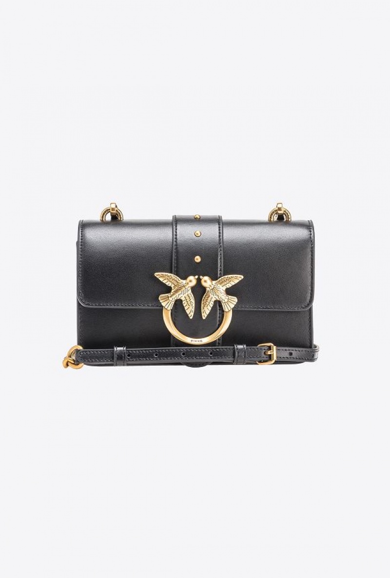 Pinko Mini Love Bag One Simply BLACK-ANTIQUE GOLD | SN-PKO32777