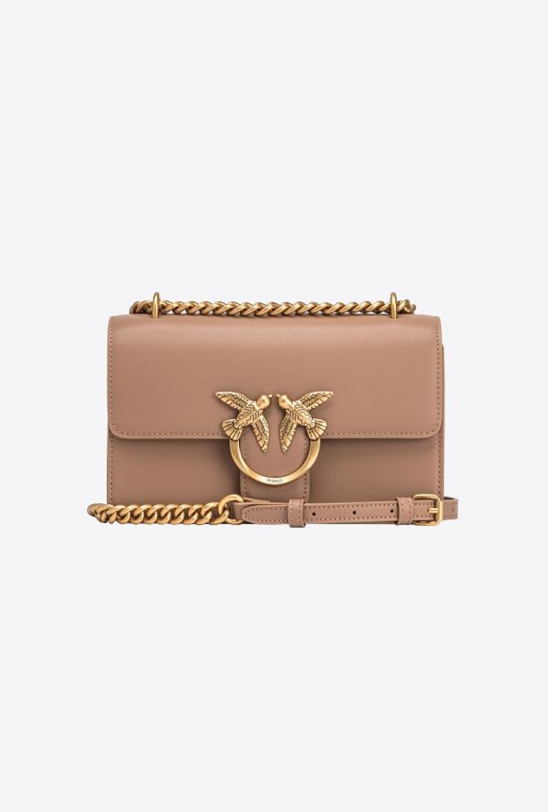 Pinko Mini Love Bag One Simply GINGER BISCUIT-ANTIQUE GOLD | SN-PKO32534