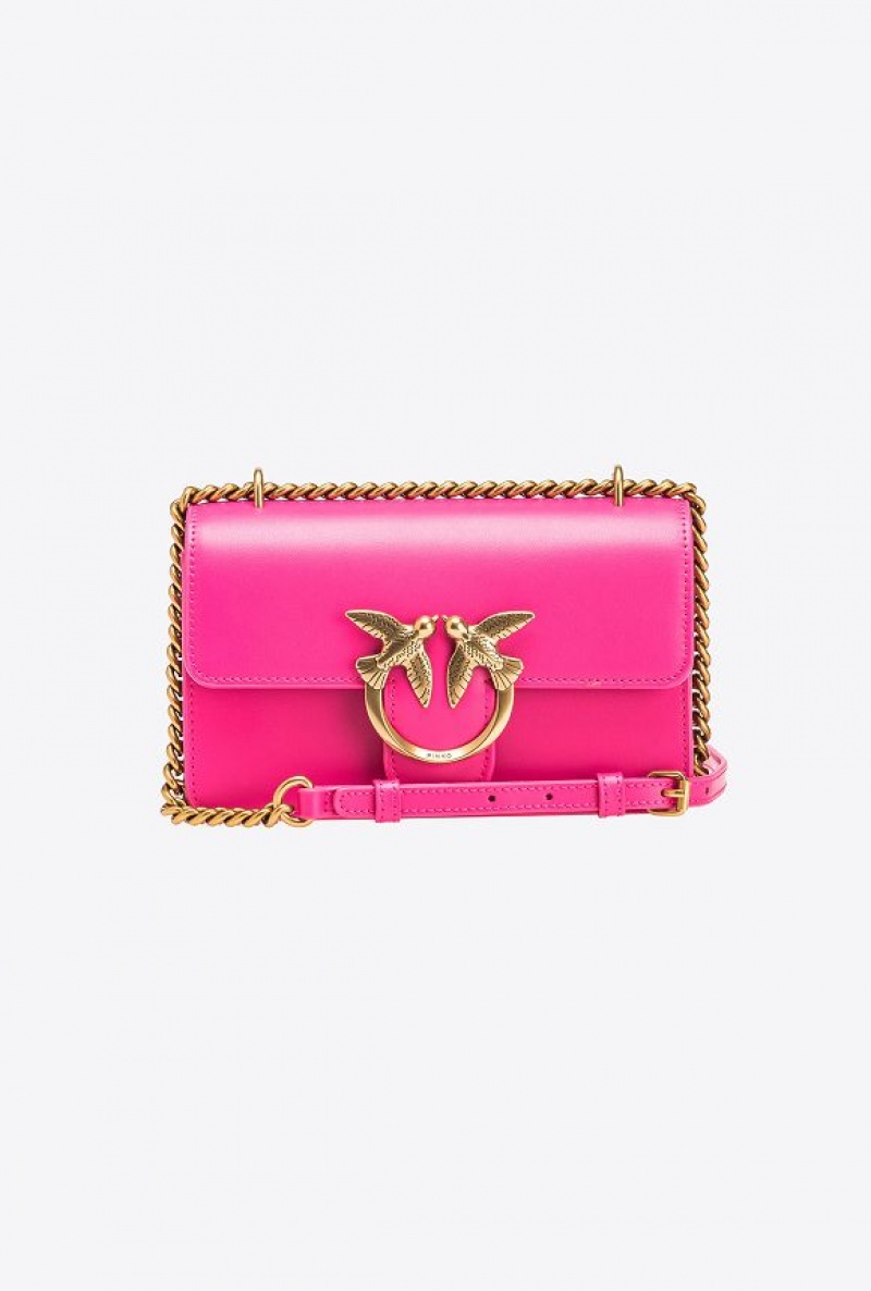 Pinko Mini Love Bag One Simply PINKO PINK-ANTIQUE GOLD | SN-PKO32707