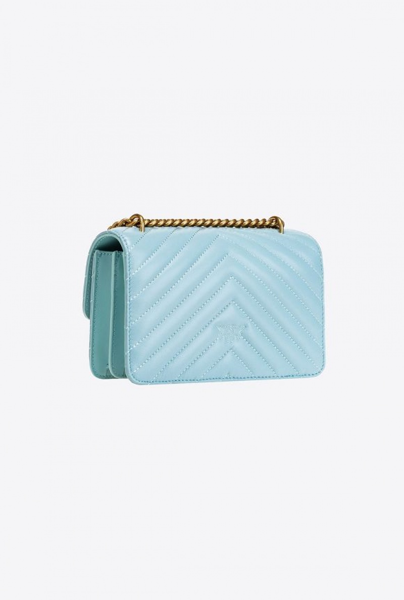 Pinko Mini Love Bag One Simply SEA BLUE-ANTIQUE GOLD | SN-PKO32671