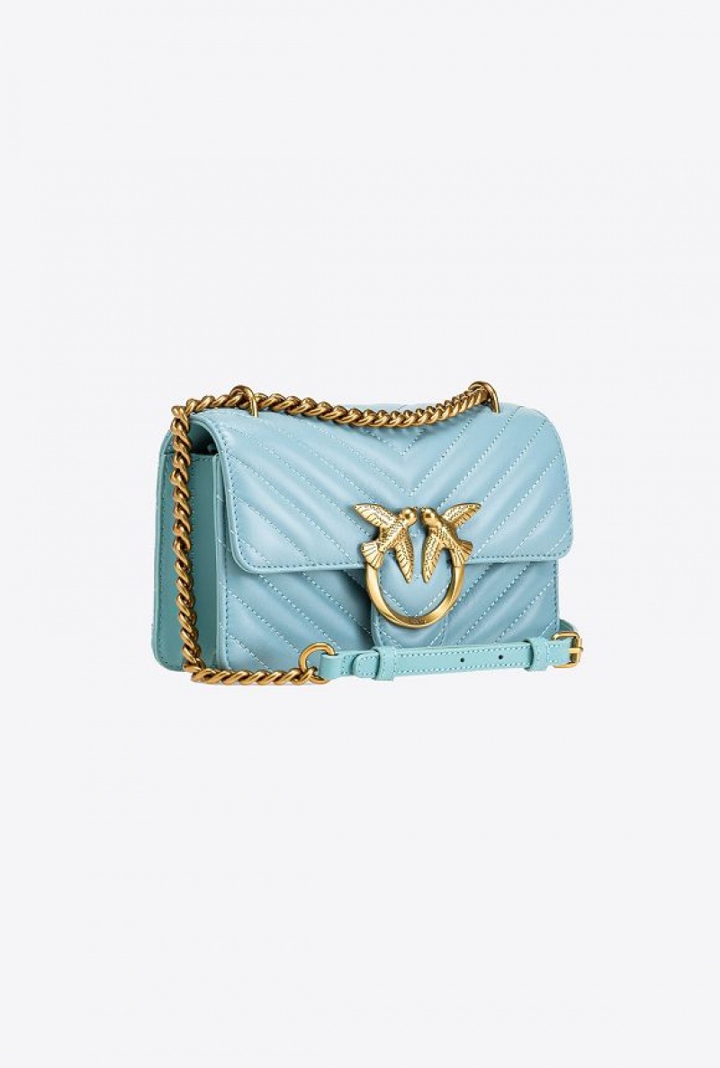 Pinko Mini Love Bag One Simply SEA BLUE-ANTIQUE GOLD | SN-PKO32671