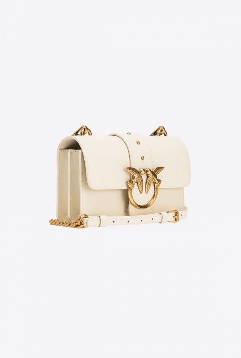 Pinko Mini Love Bag One Simply WHITE+WHITE-ANTIQUE GOLD | SN-PKO32538