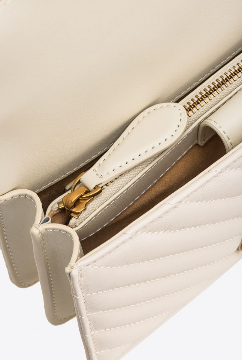 Pinko Mini Love Bag One Simply WHITE+WHITE-ANTIQUE GOLD | SN-PKO32602