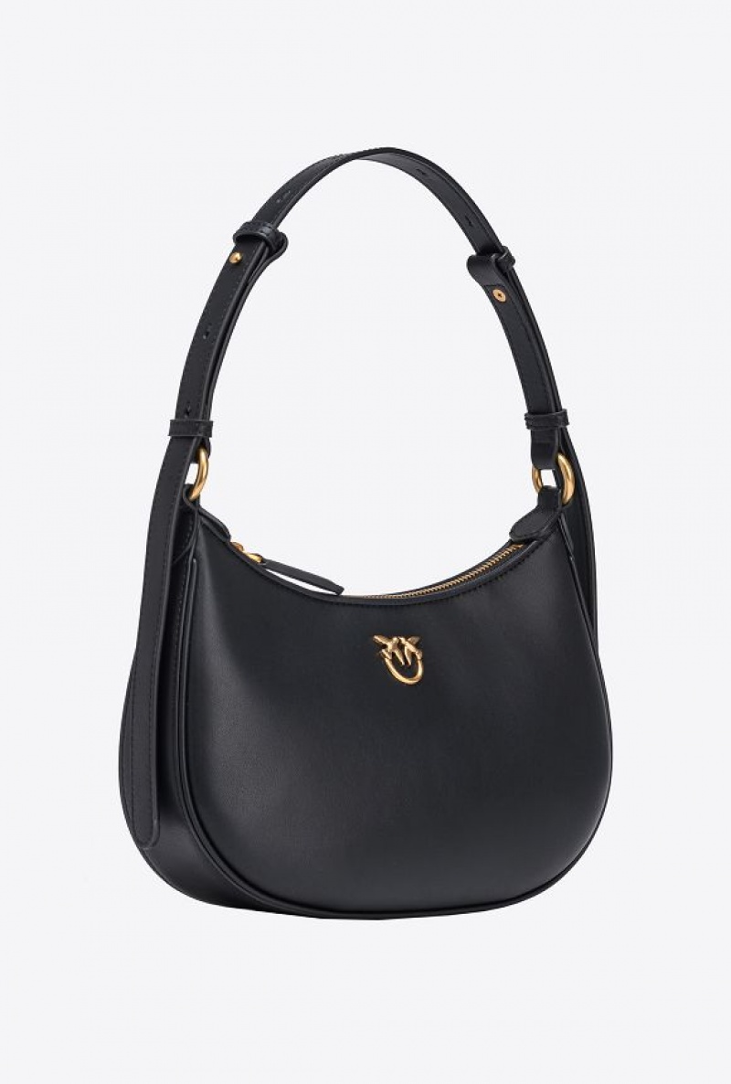 Pinko Mini Love Bag Half Moon Simply BLACK-ANTIQUE GOLD | SN-PKO32466