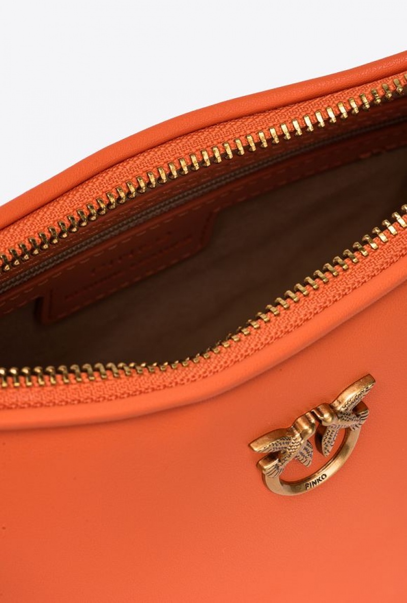 Pinko Mini Love Bag Half Moon Simply ORANGE-ANTIQUE GOLD | SN-PKO32772