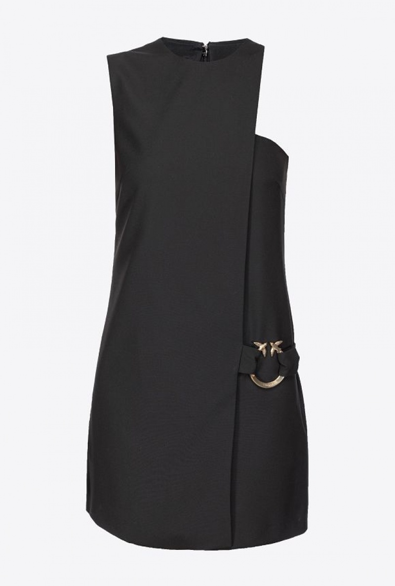 Pinko Mini Sheath Dress With Love Birds Buckle LIMO BLACK | SN-PKO33109