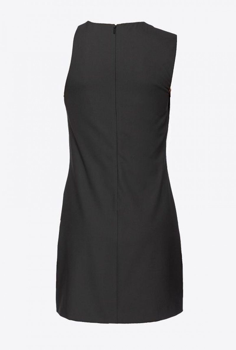 Pinko Mini Sheath Dress With Love Birds Buckle LIMO BLACK | SN-PKO33109