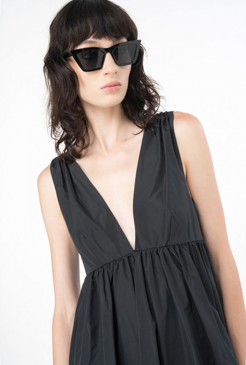 Pinko Mini Taffeta Dress LIMO BLACK | SN-PKO33058