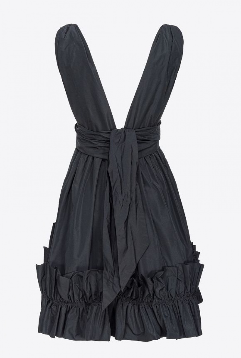 Pinko Mini Taffeta Dress LIMO BLACK | SN-PKO33058