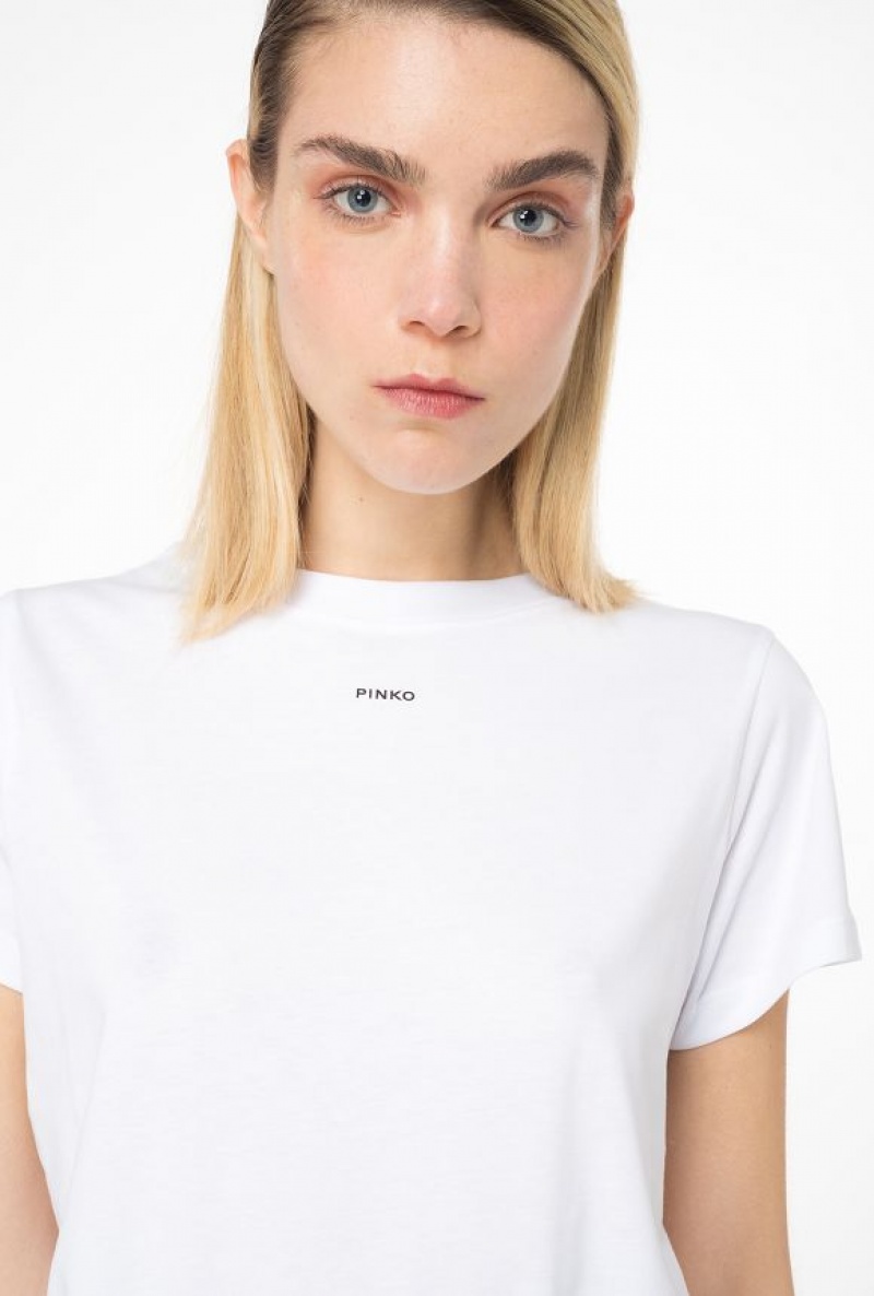 Pinko Mini-logo T-shirt BRIGHT WHITE | SN-PKO33225