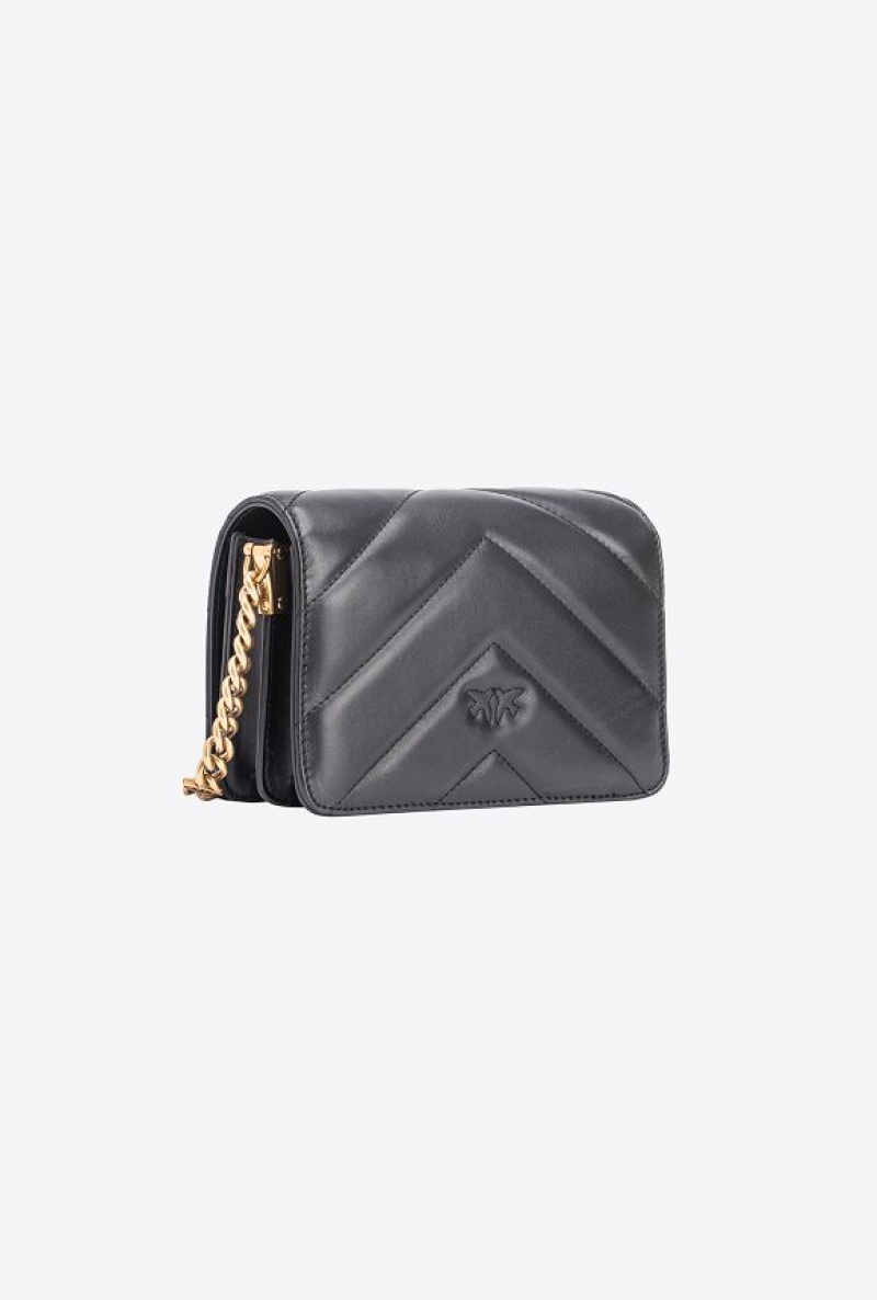 Pinko Mini Love Bag Click Big Chevron BLACK-ANTIQUE GOLD | SN-PKO32782