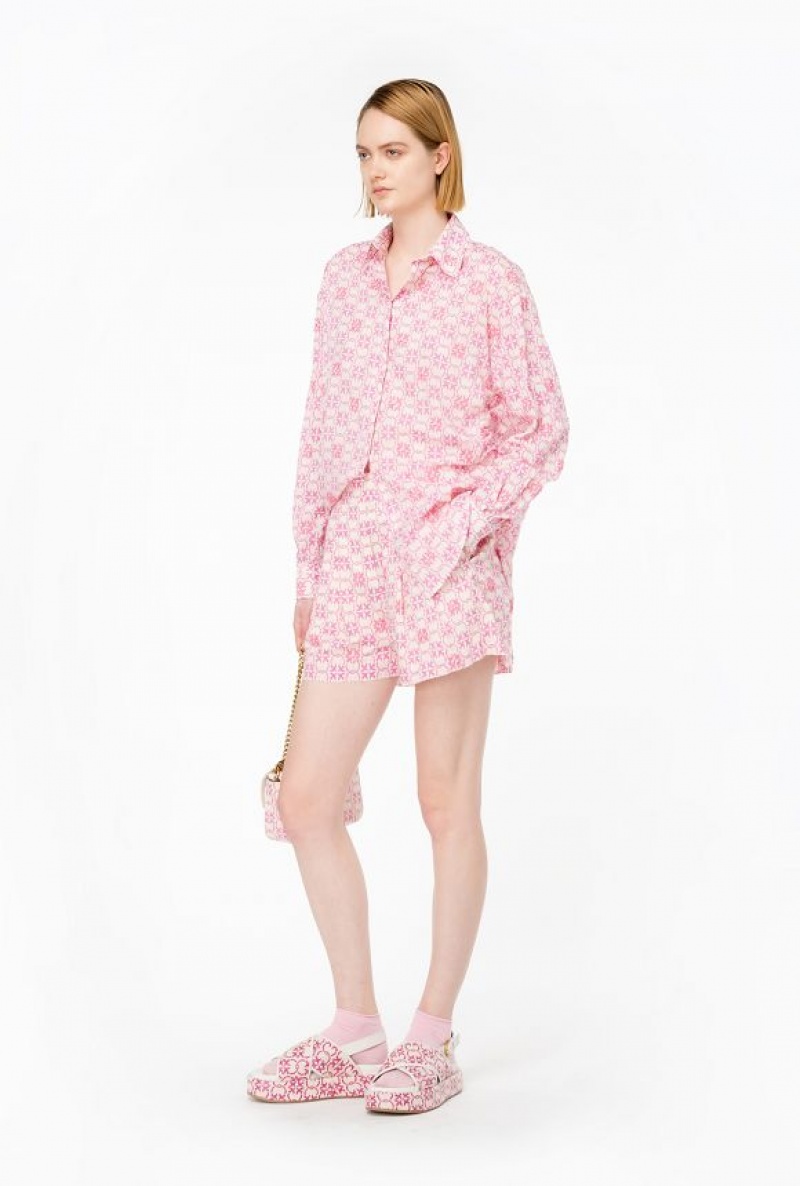 Pinko Muslin Shirt With Monogram And Embroidery DN3 | SN-PKO33133