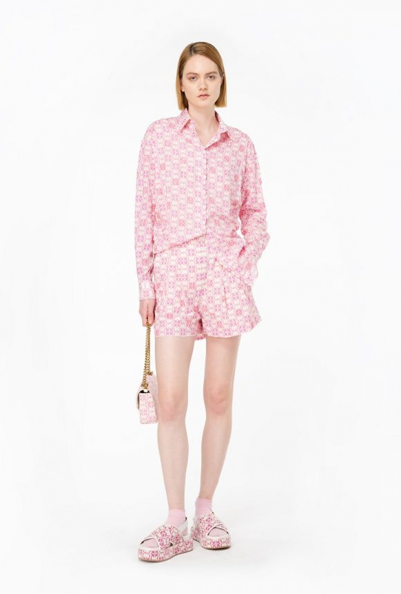 Pinko Muslin Shirt With Monogram And Embroidery DN3 | SN-PKO33133