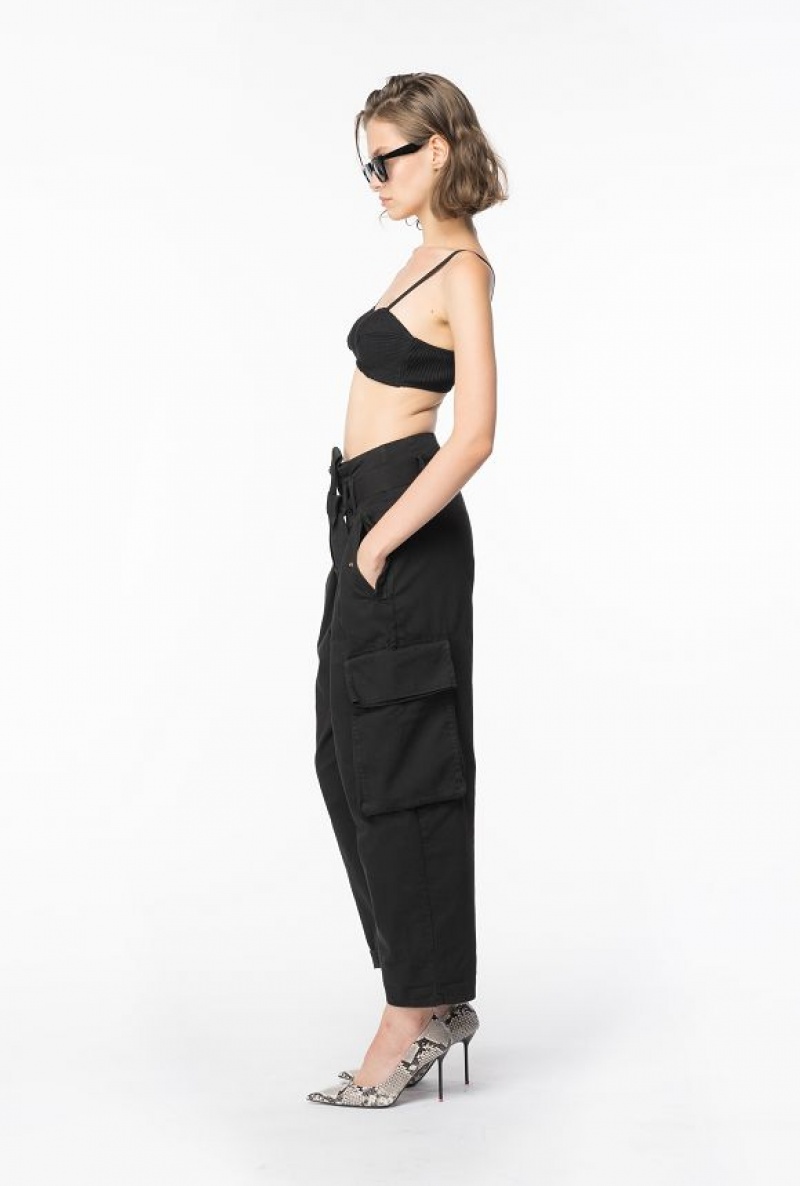 Pinko Oversized Cargo Trousers CAVIAR BLACK | SN-PKO33795