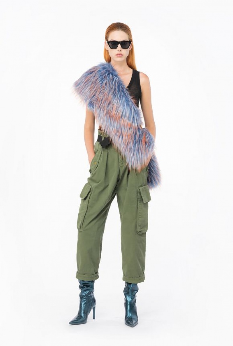 Pinko Oversized Cargo Trousers CYPRESS GREEN | SN-PKO33803