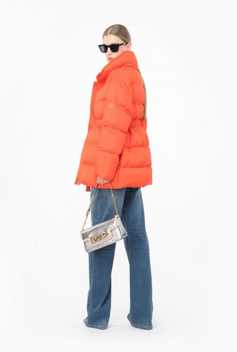 Pinko Padded High-neck Jacket SURIMI ORANGE | SN-PKO33617