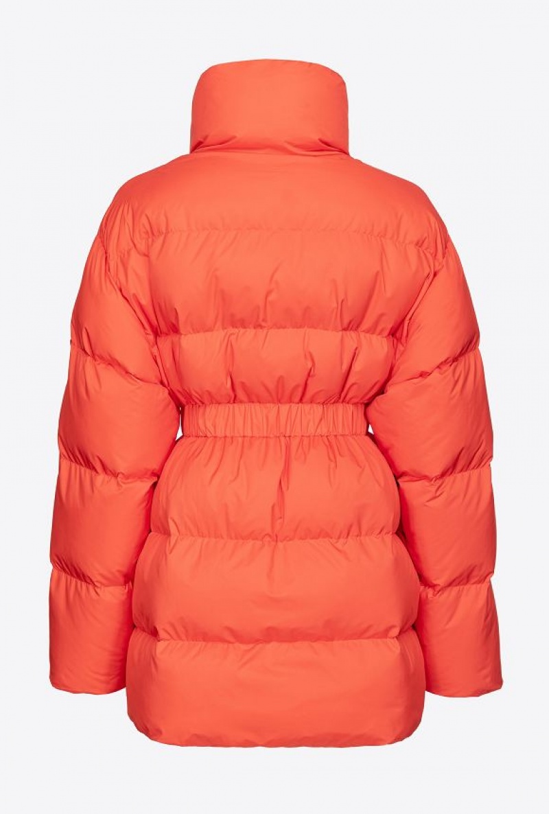 Pinko Padded High-neck Jacket SURIMI ORANGE | SN-PKO33617