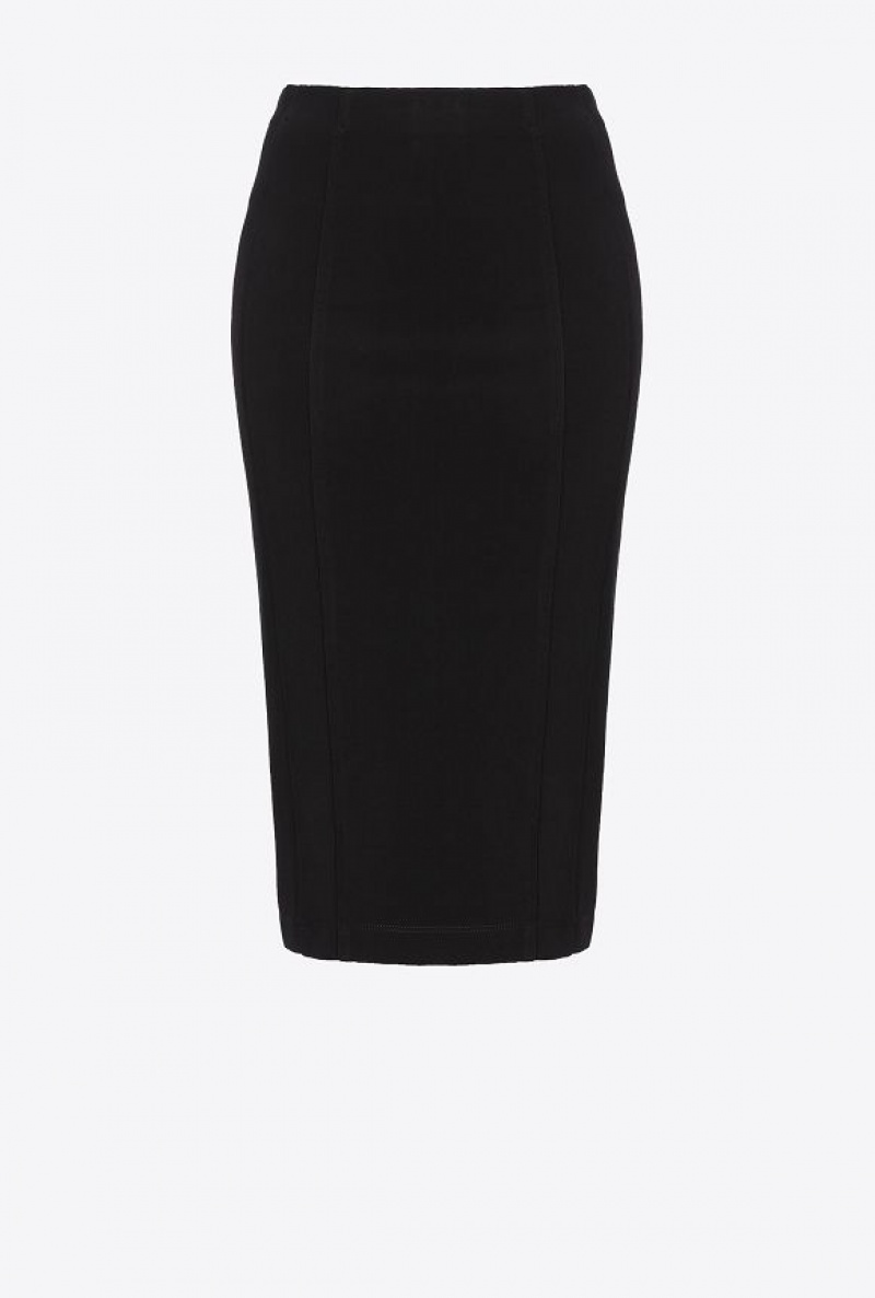 Pinko Pencil Skirt With Slit LIMO BLACK | SN-PKO33883