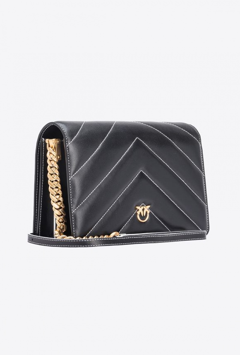 Pinko Pinko Galleria Classic Love Bag Click Big Chevron Opposite BLACK+COLOUR CONTRASTING COLOUR | SN-PKO32417