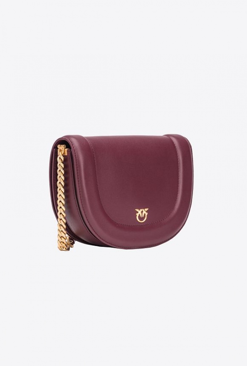 Pinko Pinko Galleria Classic Love Bag Click Round BURGUNDY - WINDSOR WINE-BRUSHED GOLD | SN-PKO32953