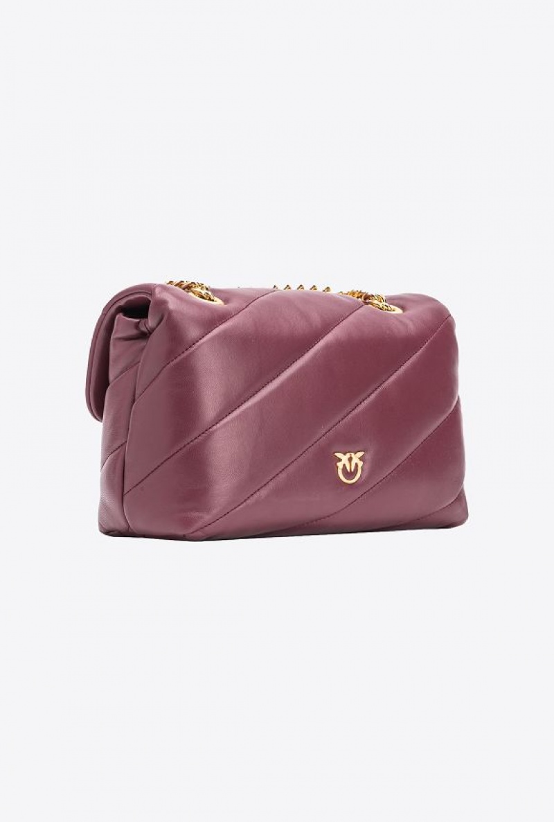 Pinko Pinko Galleria Classic Love Bag Puff BURGUNDY - WINDSOR WINE-BRUSHED GOLD | SN-PKO32576