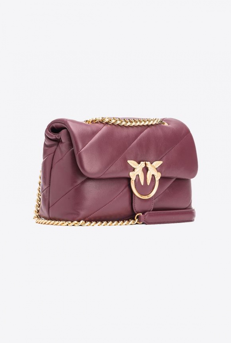 Pinko Pinko Galleria Classic Love Bag Puff BURGUNDY - WINDSOR WINE-BRUSHED GOLD | SN-PKO32576