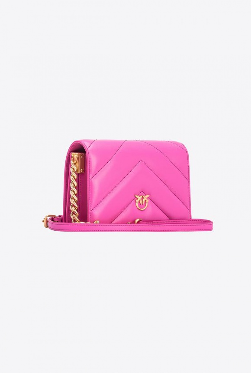 Pinko Pinko Galleria Mini Love Bag Click Big Chevron Opposite STRAWBERRY+COLOUR CONTRASTING COLOUR | SN-PKO32931