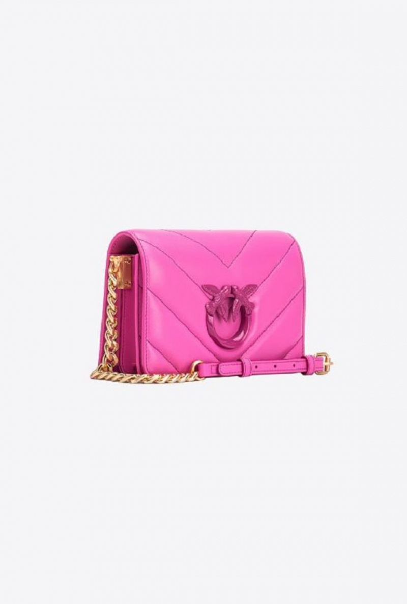 Pinko Pinko Galleria Mini Love Bag Click Big Chevron Opposite STRAWBERRY+COLOUR CONTRASTING COLOUR | SN-PKO32931